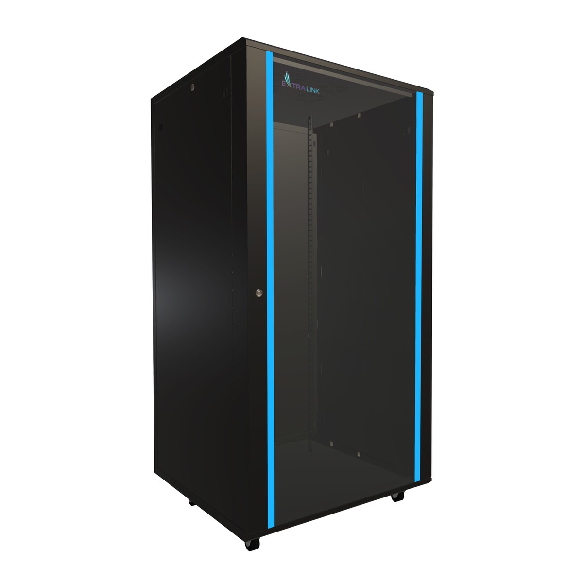(kuva varten) Extralink 32U 800x800 musta telinekaappi, lattia-asennus