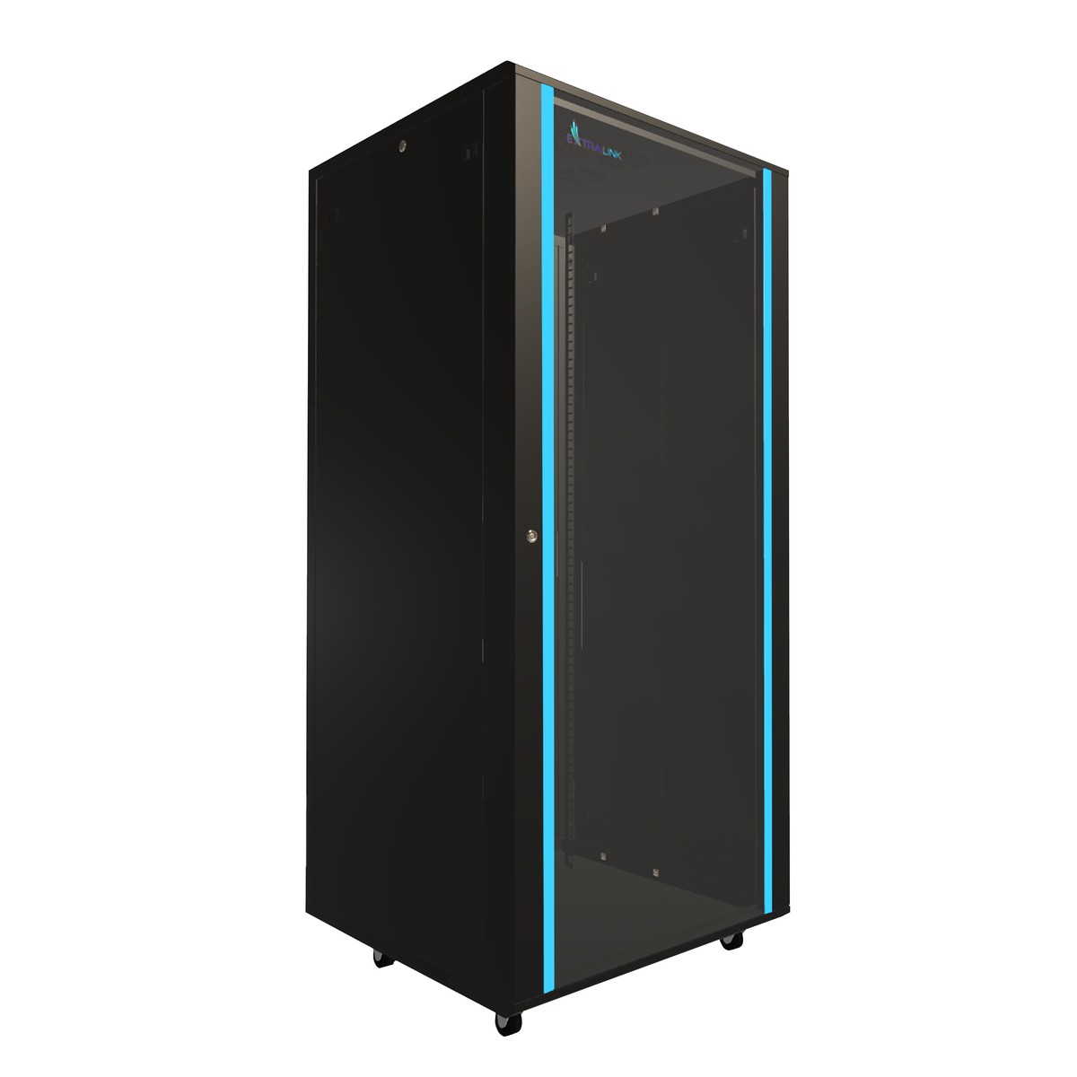(kuva varten) Extralink 37U 800x800 musta, telinekaappi, lattiamallinen