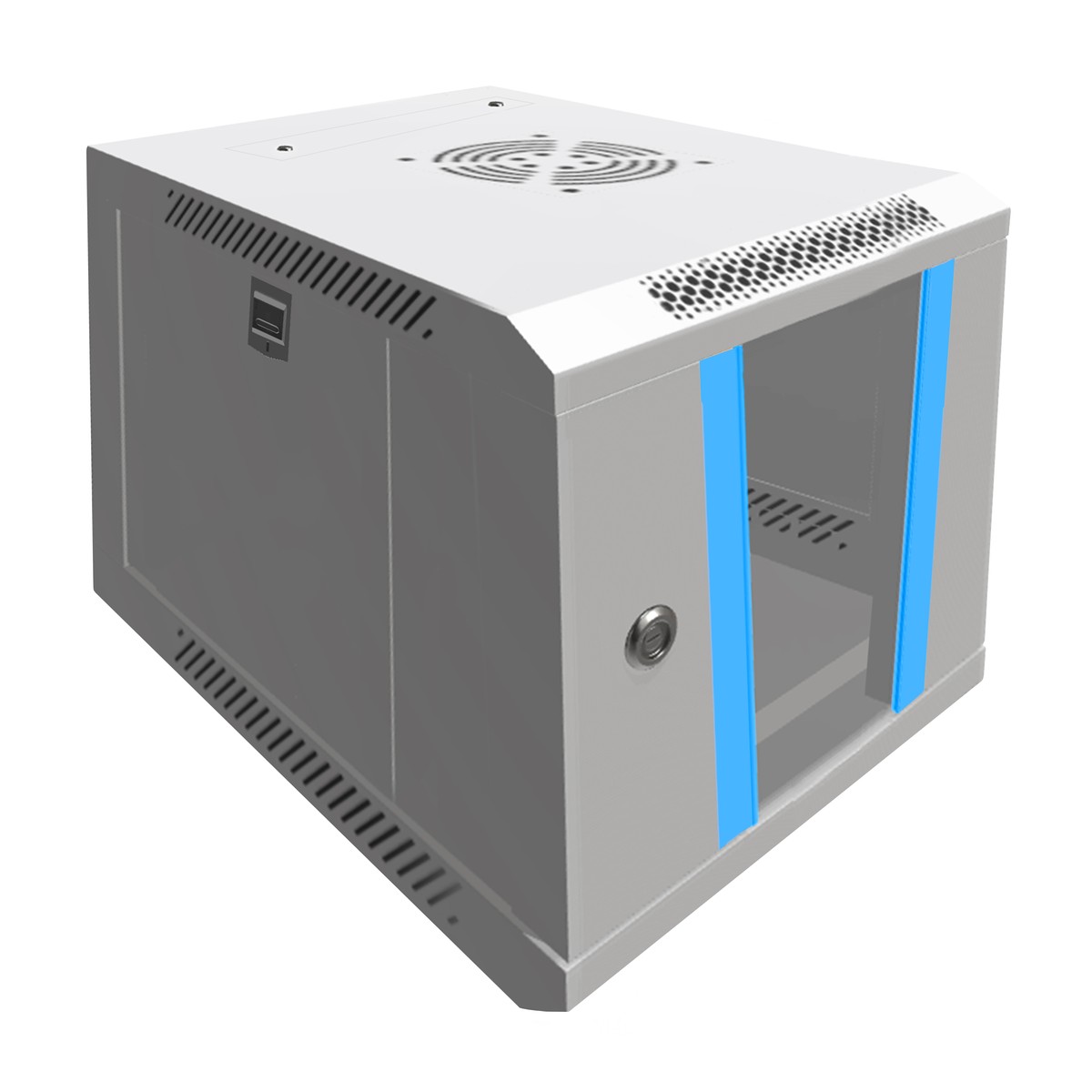 (kuva varten) Extralink 6U 10" harmaa, seinäkiinnitettävä rack-kaappi