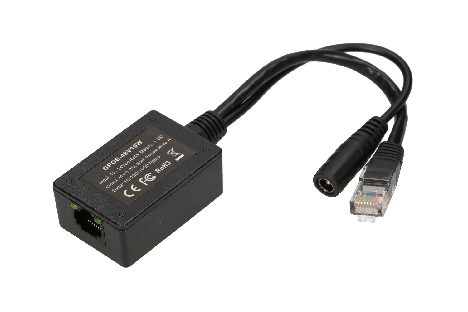 Extralink PoE-injektori 1 portti, tulo 1x 1000Mb/s RJ45/jakki 10-30V, lähtö 48V 2