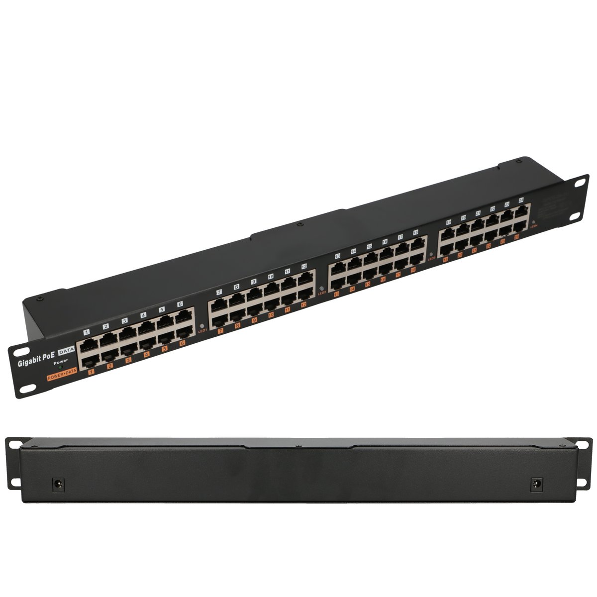 Extralink 24-porttinen Gigabit PoE-injektori, 24x 1000Mb/s RJ45, telinekotelo (kuva varten) Extralink 24-porttinen Gigabit PoE-injektori, 24x 1000Mb/s RJ45, telinekotelo