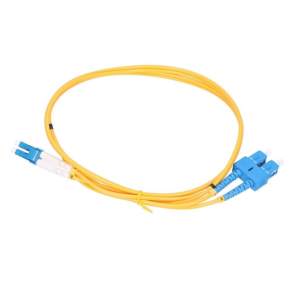 (kuva varten) Extralink Patchcord LC/UPC-SC/UPC, Single-mode, Duplex, G652D, 3mm, 10m