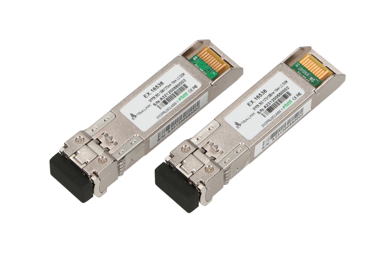 Extralink SFP28 25G, SFP28 WDM -moduuli, 25 Gb/s 1270/1330 nm, yksimuotokuitu, 10 km, LC, DOM, pari 2
