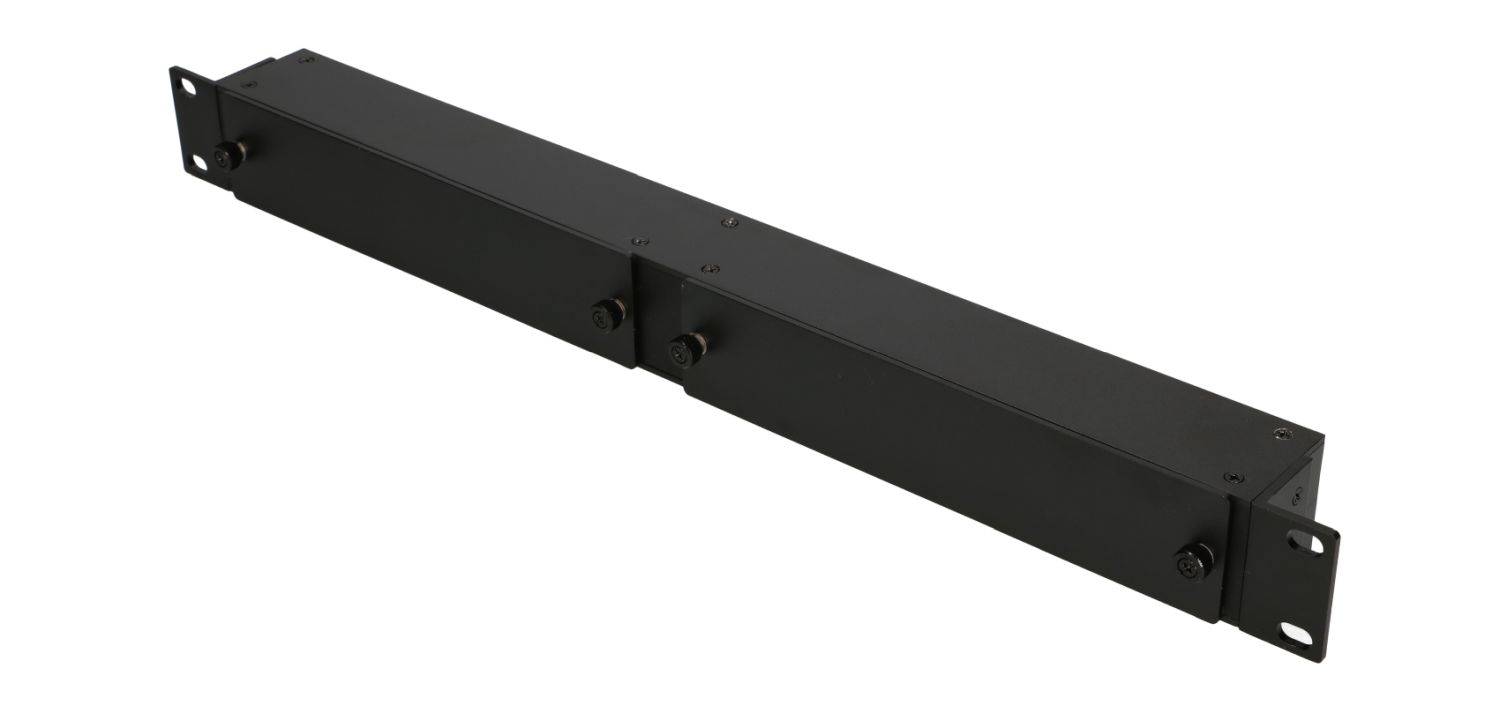 (kuva varten) MikroTik CWDM-CHASSIS-2 telineen kiinnitettävä 1U-kotelo, suunniteltu CWDM-MUX8A-moduuleille