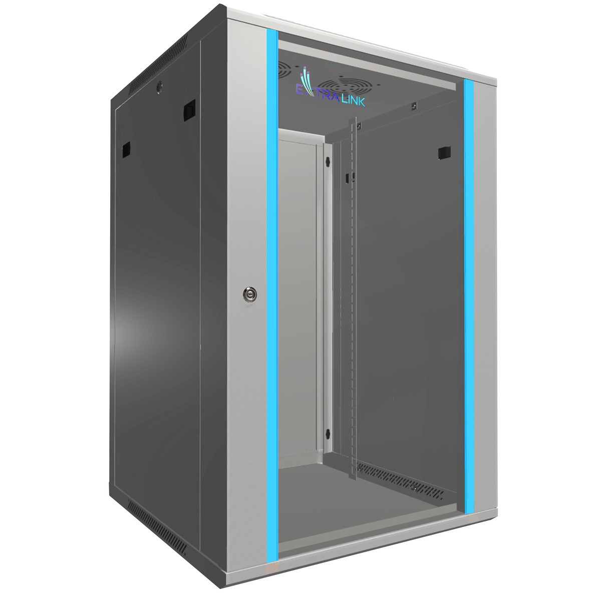 (kuva varten) Extralink 18U 600x600 harmaa, telinekaappi, seinäkiinnitteinen