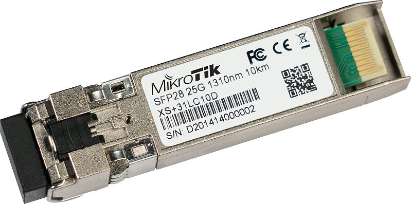 MikroTik XS+31LC10D SFP/SFP+/SFP28 -moduuli, 1/10/25 Gb/s, SM, 10 km, 1310 nm (kuva varten) MikroTik XS+31LC10D SFP/SFP+/SFP28 -moduuli, 1/10/25 Gb/s, SM, 10 km, 1310 nm