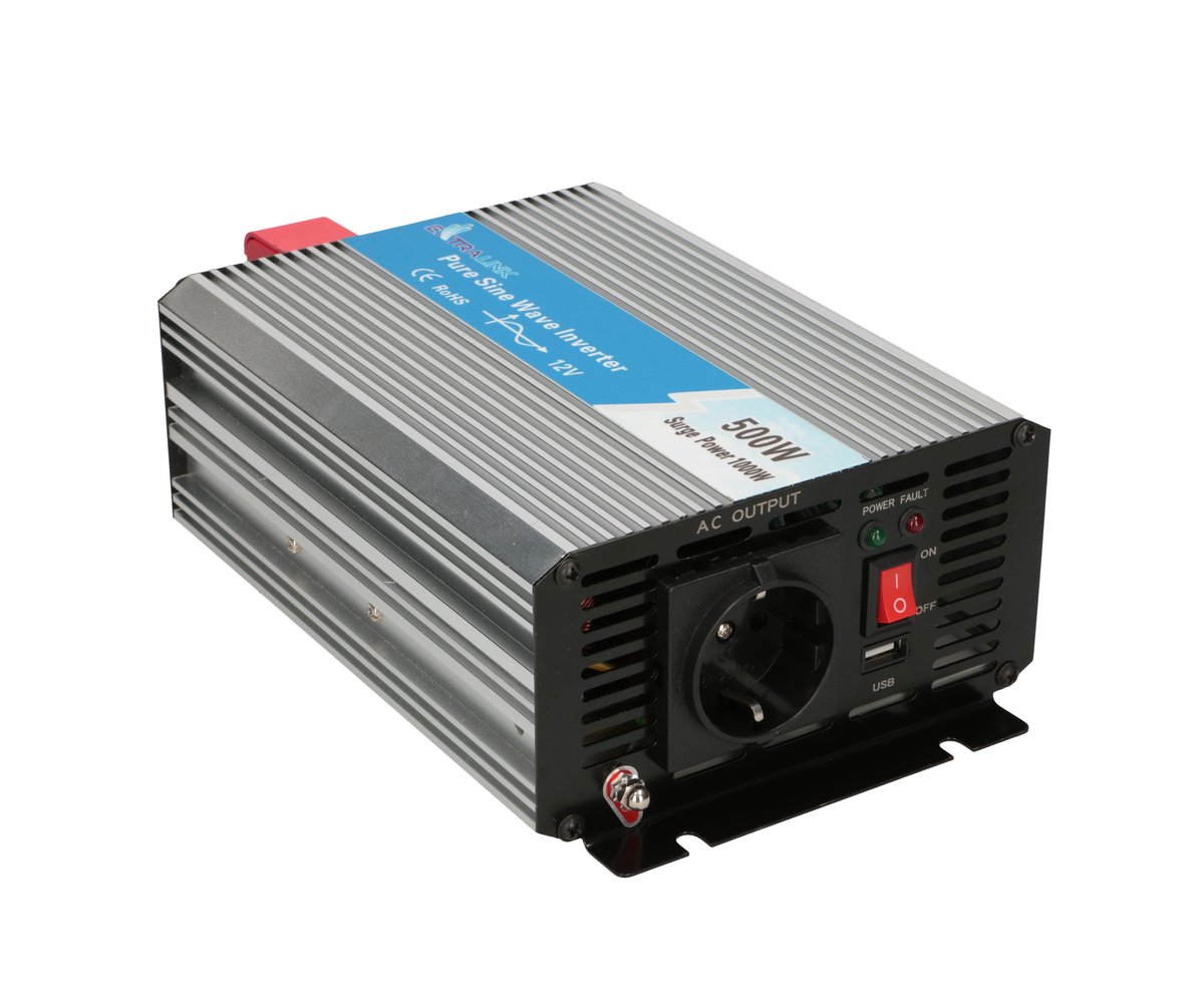 Extralink OPIP-500W autojen invertteri, 12V, 500W puhdas sinikäyrä 2