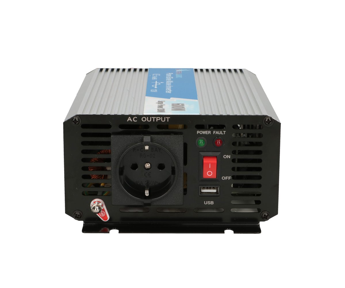 Extralink OPIP-600W invertteri, auto 12V, 600W puhdas siniaaltomuunnin 4