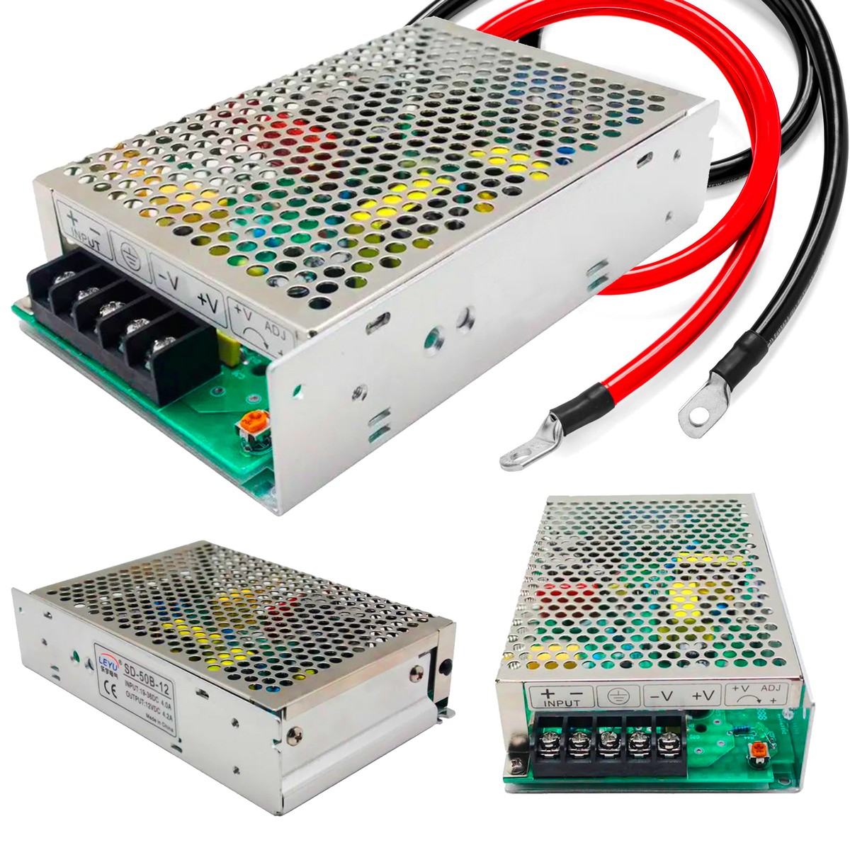 (kuva varten) Extralink SD-50B-12 DC/DC-jännitemuunnin, 24 V - 12 V, 50 W