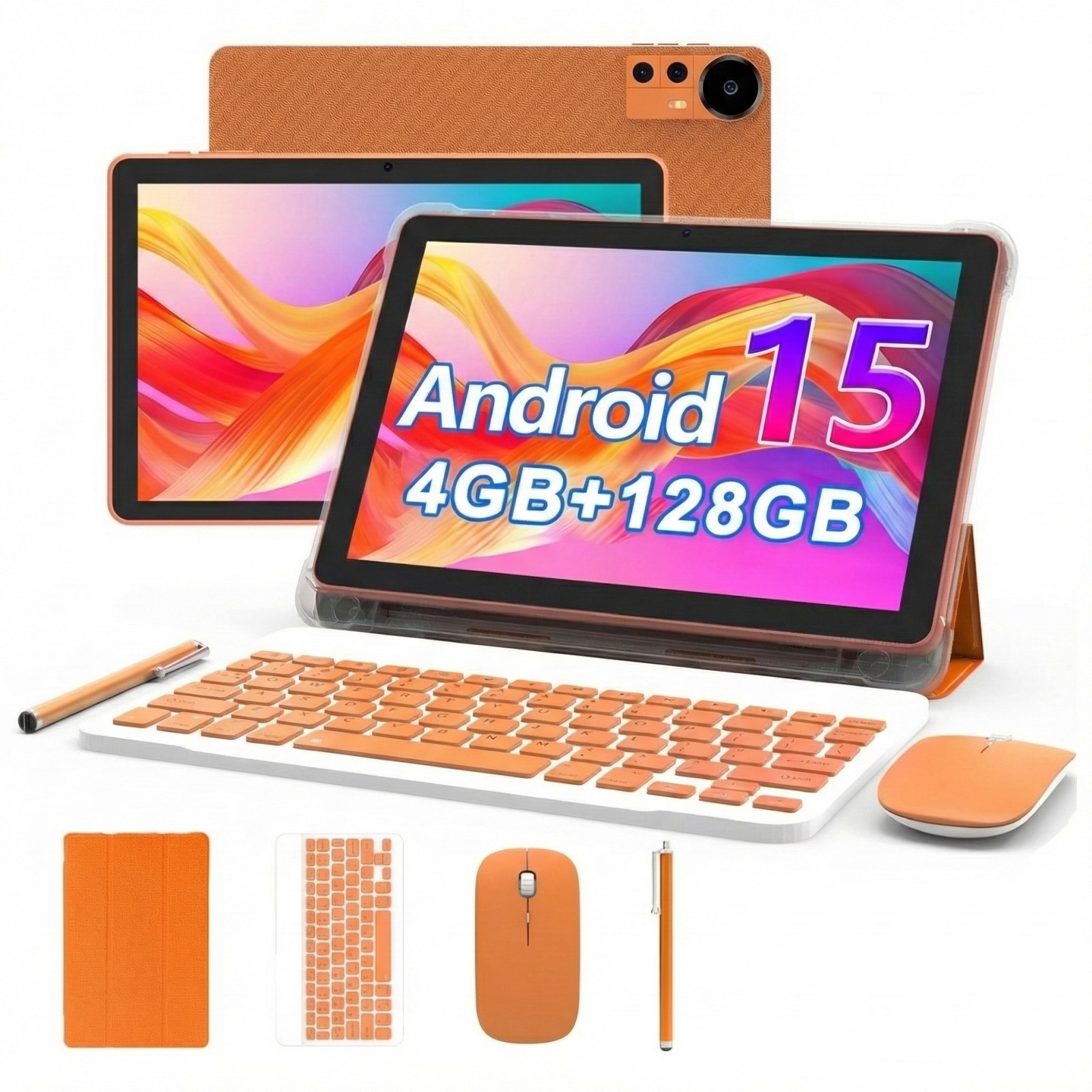 (kuva varten) Extralink SmartLife CP31 tablet 4 Gt RAM + 128 Gt, oranssi, tabletti, Android 15, 2 Mpx + 8 Mpx, 6000 mAh, 1280x800 px, näppäimistö, hiiri, kynä