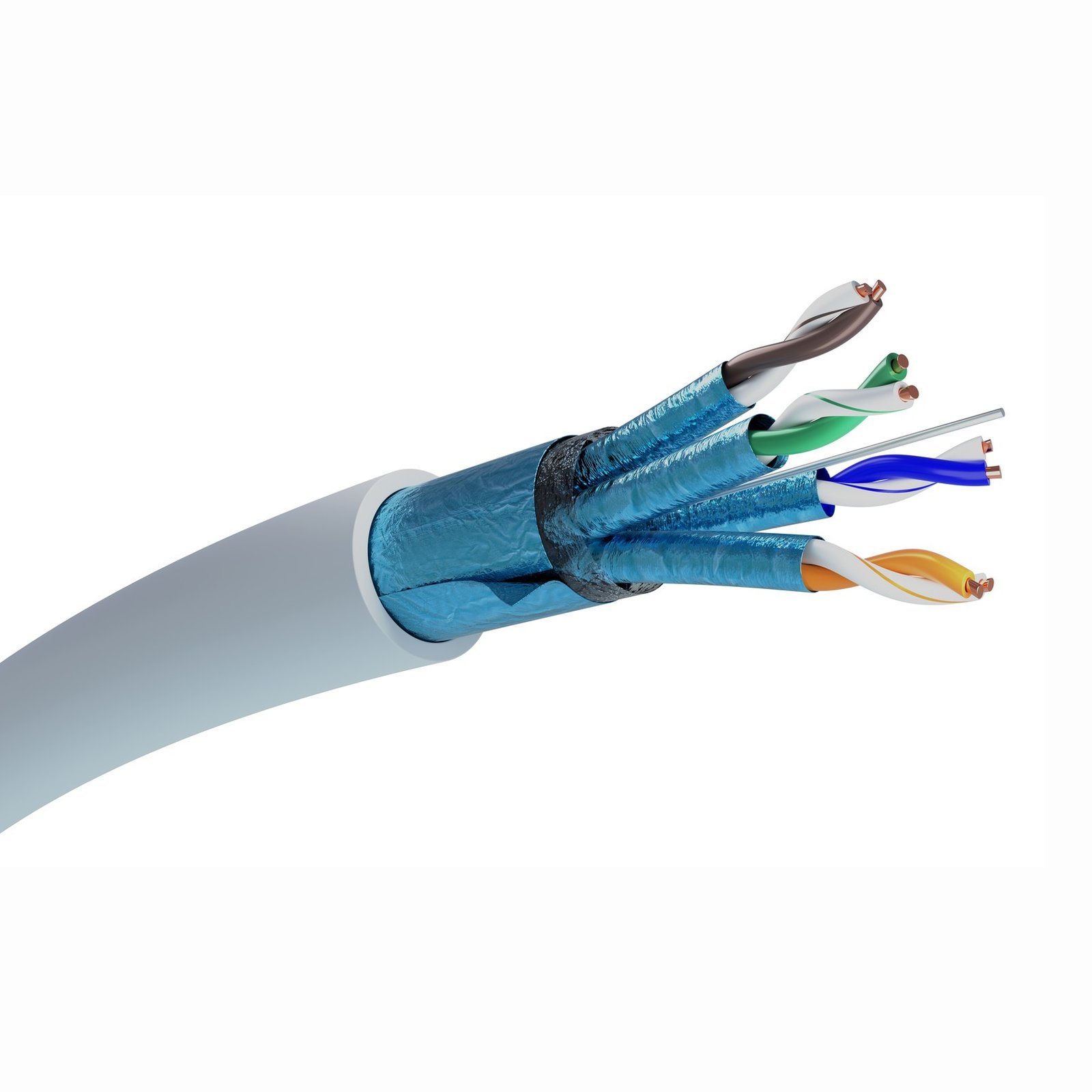 (kuva varten) Extralink CAT6A FFTP (F/FTP) sisäverkkokaapeli | Kierretty parikaapeli | 50 m