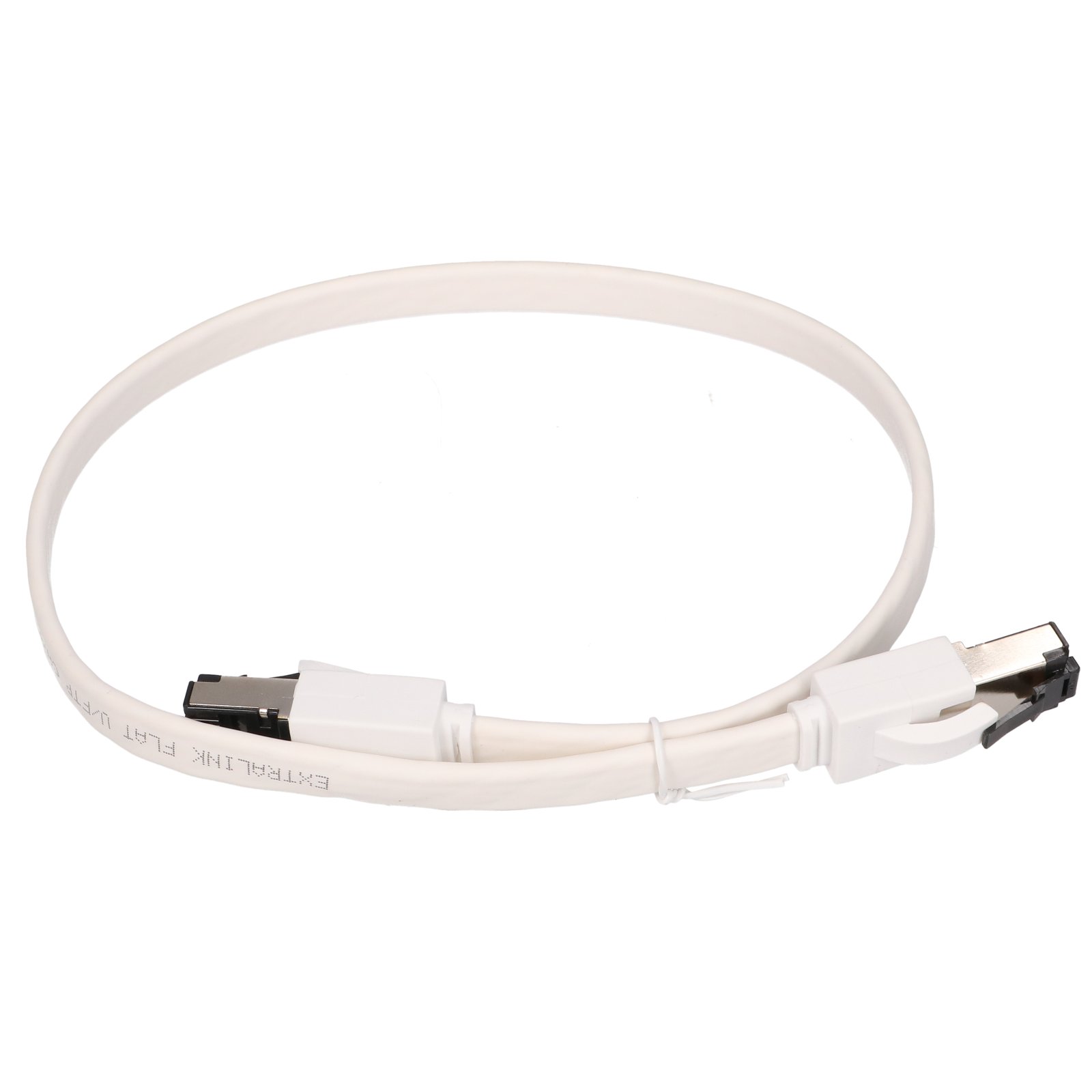 Extralink Cat.8 U/FTP 0,5m 40G White, LAN patch cord, flat, Copper twisted pair network cable 2