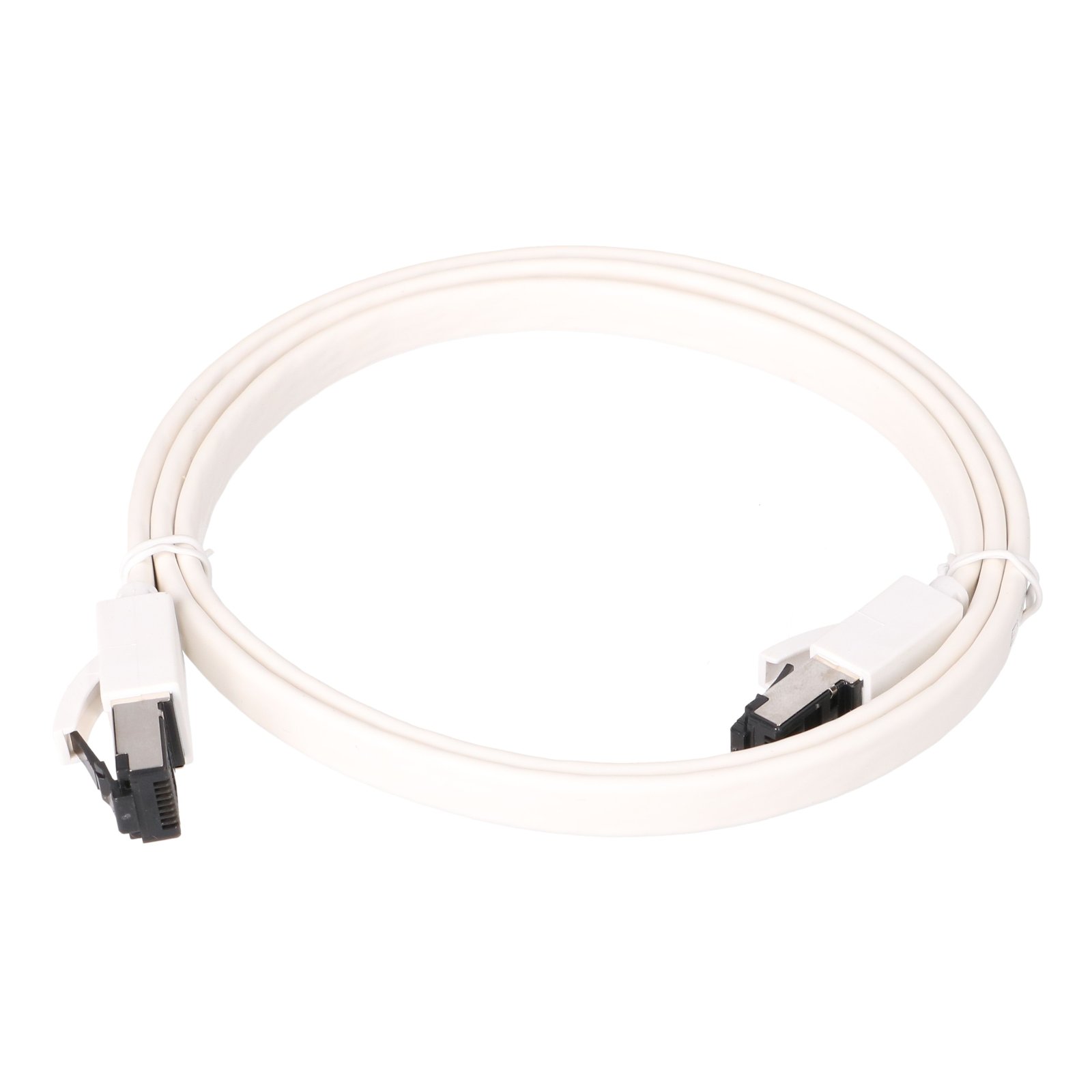Extralink Cat.8 U/FTP 1m 40G White, LAN patch cord, flat, Copper twisted pair network cable 2