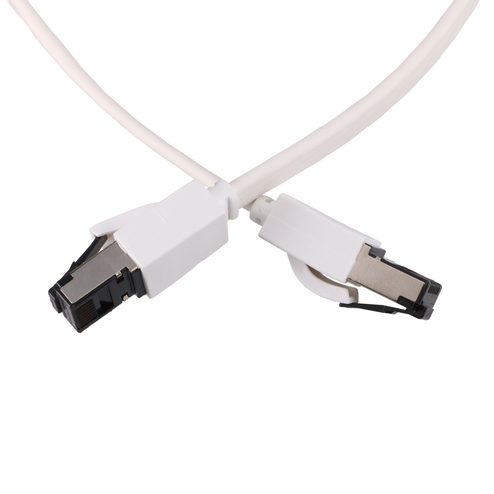 Extralink Cat.8 U/FTP 5m 40G White, LAN patch cord, flat, Copper twisted-pair network cable 4