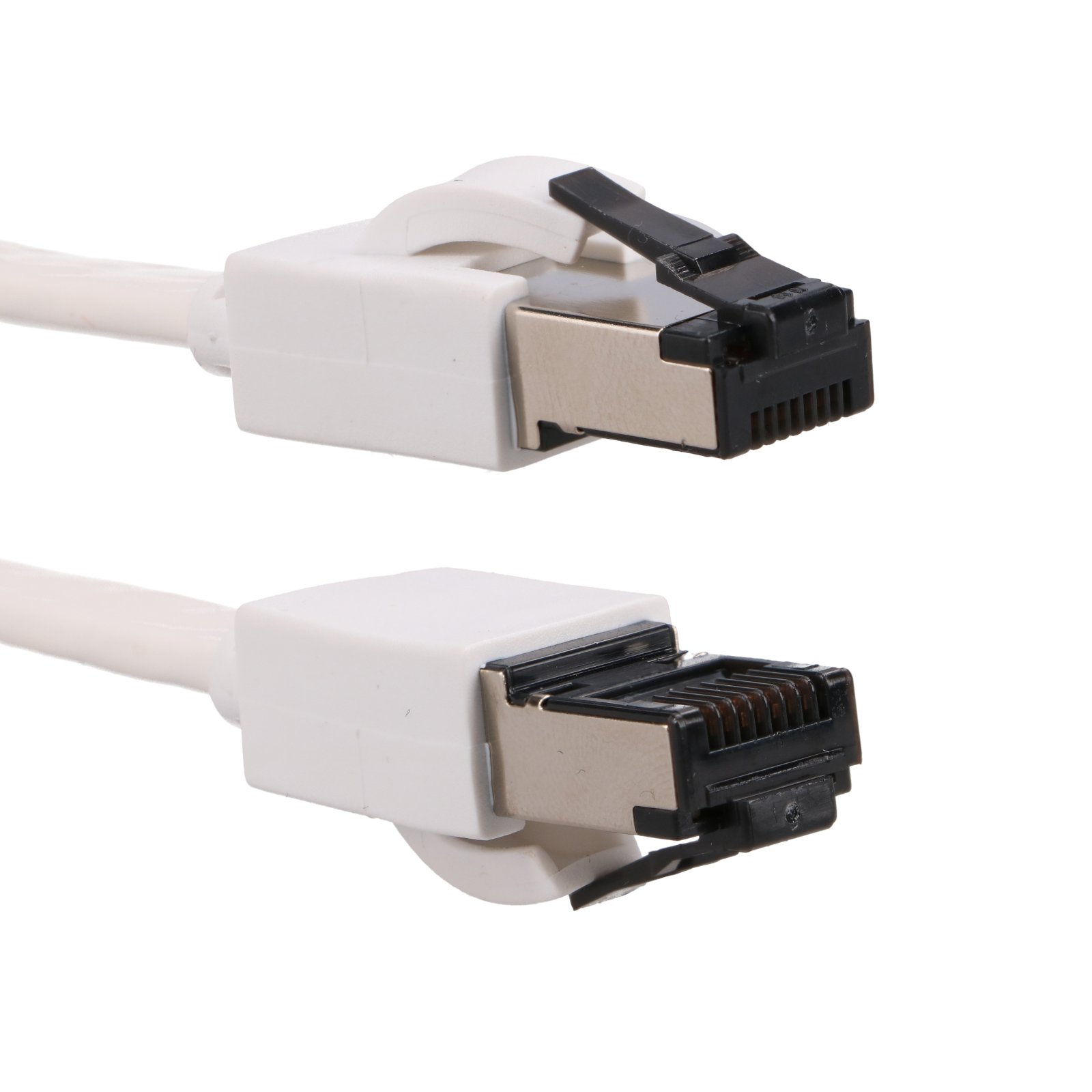 Extralink Cat.8 U/FTP 5m 40G White, LAN patch cord, flat, Copper twisted-pair network cable 5