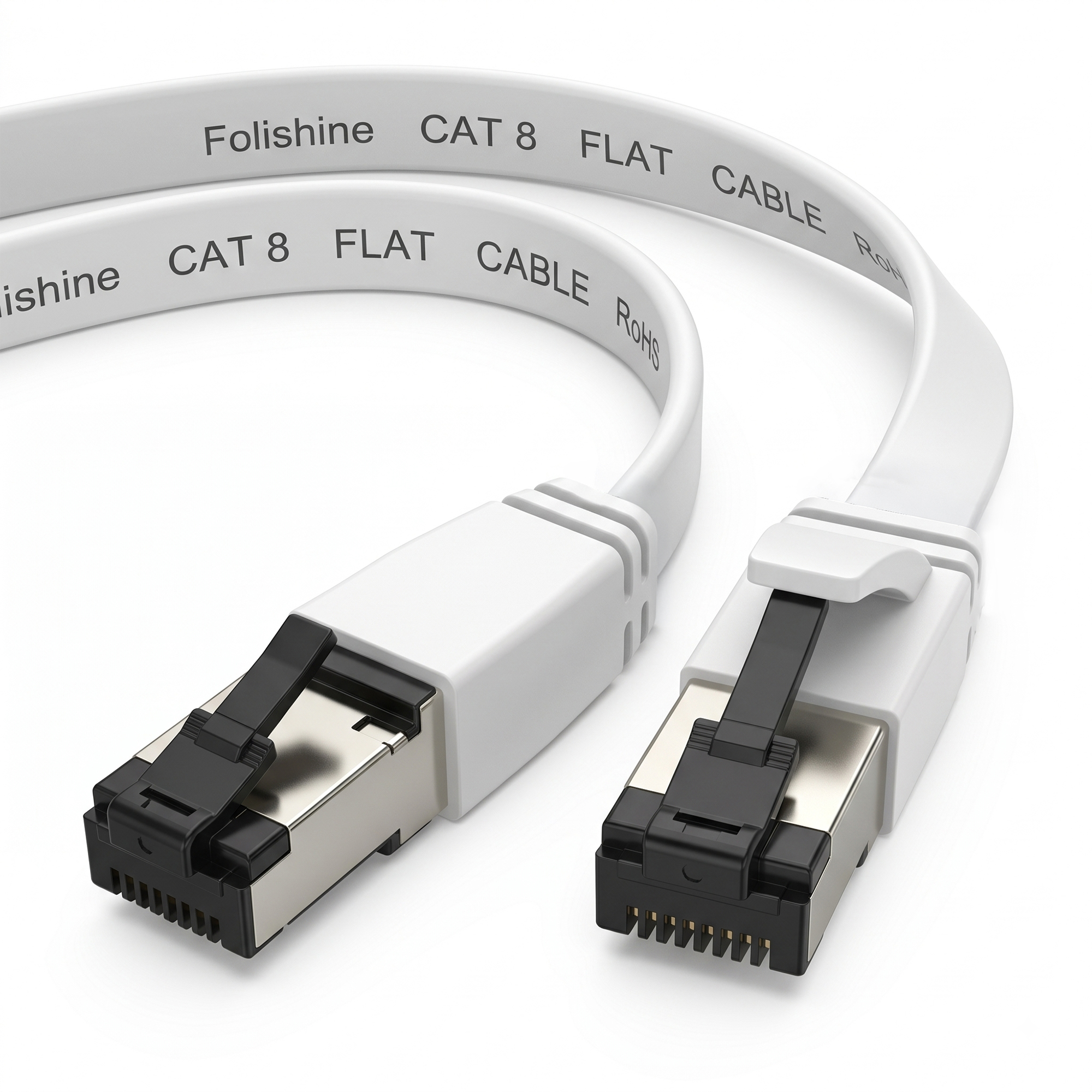 Extralink Cat.8 U/FTP 5m 40G White, LAN patch cord, flat, Copper twisted-pair network cable 7