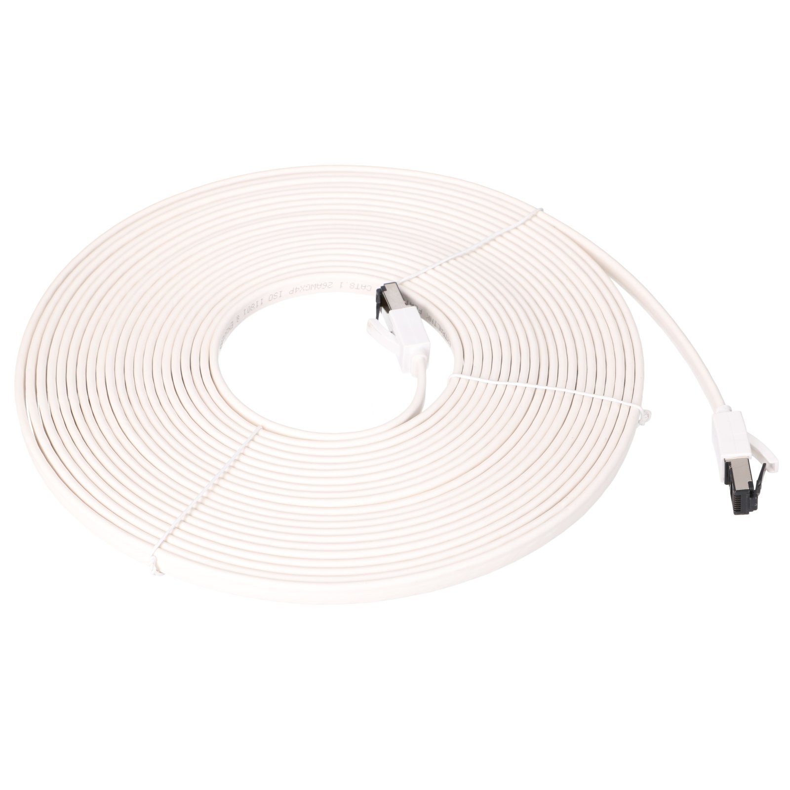 Extralink Cat.8 U/FTP 10m 40G White, LAN patch cord, flat, Copper twisted pair network cable 2