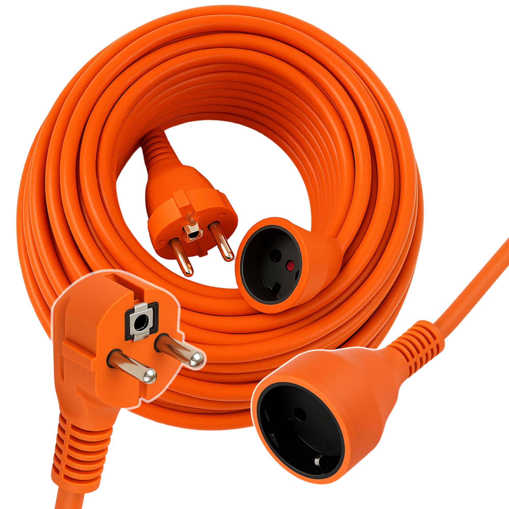 (kuva varten) Powerlink by Extralink, jatkojohto 50 m, oranssi, ilman maadoitusta, 2 x 1,5 mm2