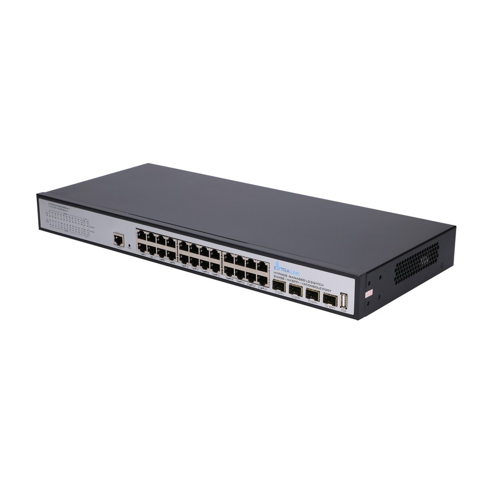 Extralink Hypnos -kytkin, 24x RJ45 1000 Mb/s, 4x SFP+, L3, hallittava 5