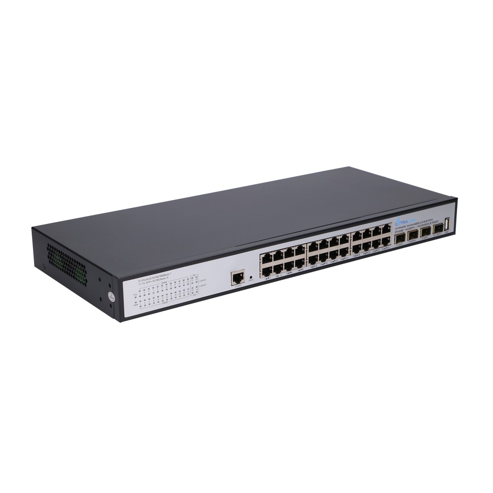 Extralink Hypnos -kytkin, 24x RJ45 1000 Mb/s, 4x SFP+, L3, hallittava 6