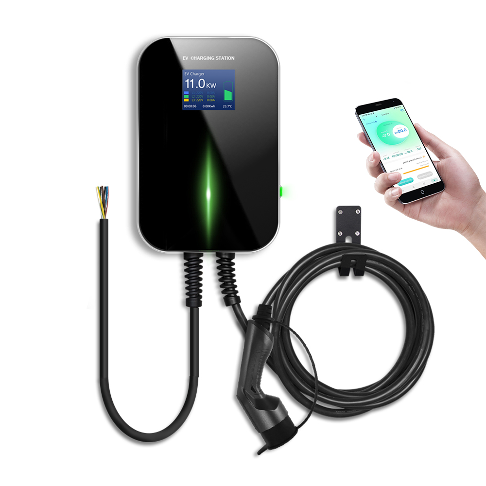 Extralink BS20-BC-22kW-APP sähköauton laturi Tyypin 2 32A 22kW, 3 vaihetta, LCD-näyttö, sovellus, 6,1m 2