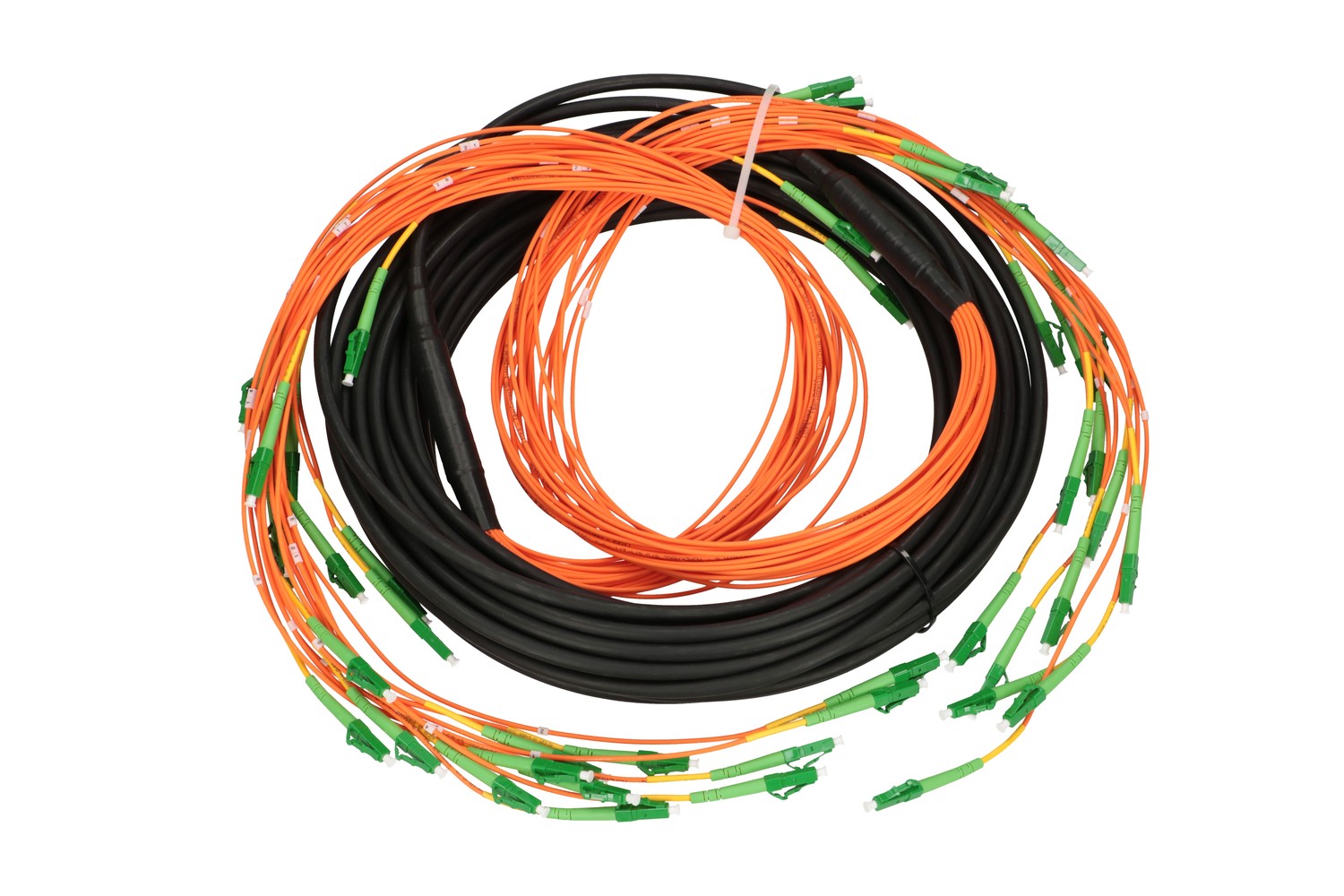 Extralink LC/APC-LC/APC Multi-Patchcord, SM 24F 25M, 90cm Cascade (kuva varten) Extralink LC/APC-LC/APC Multi-Patchcord, SM 24F 25M, 90cm Cascade