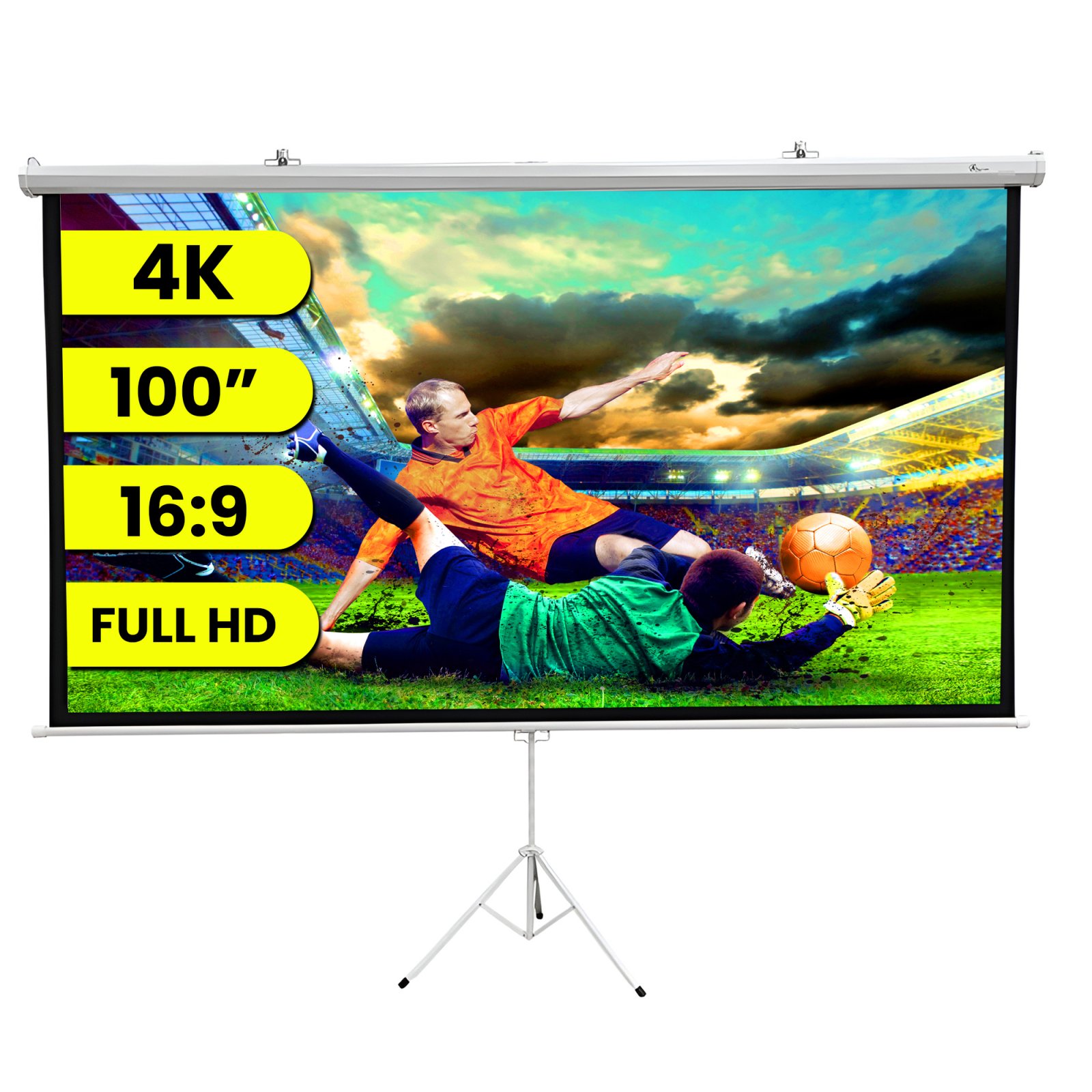 (kuva varten) Extralink projektiruutu 100", 16:9, 220x125cm, PVC, puoliautomaattinen rullaruutu