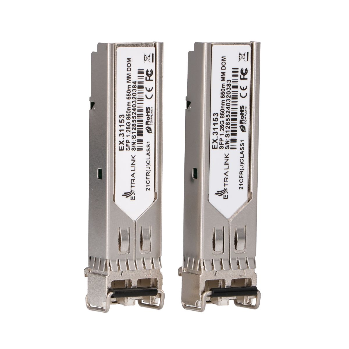 Extralink SFP 1.25G 2-pack, SFP-moduuli, 1.25 Gbps, LC/UPC, 850 nm, 550 m, monimuotokuitu, DOM 2