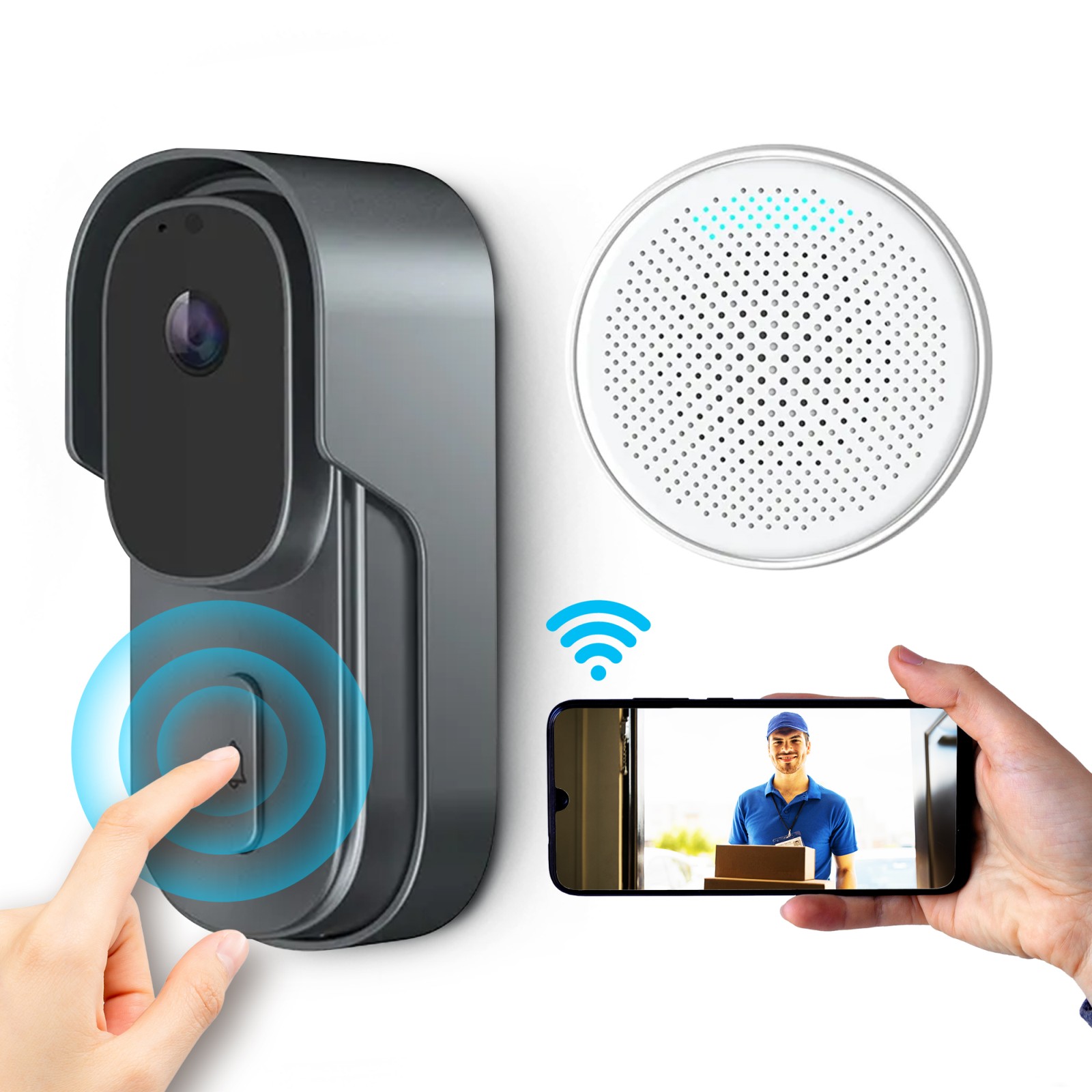 (kuva varten) Extralink SmartLife älykäs ulkoyksikön videopuhelin, 1080p, 5MP