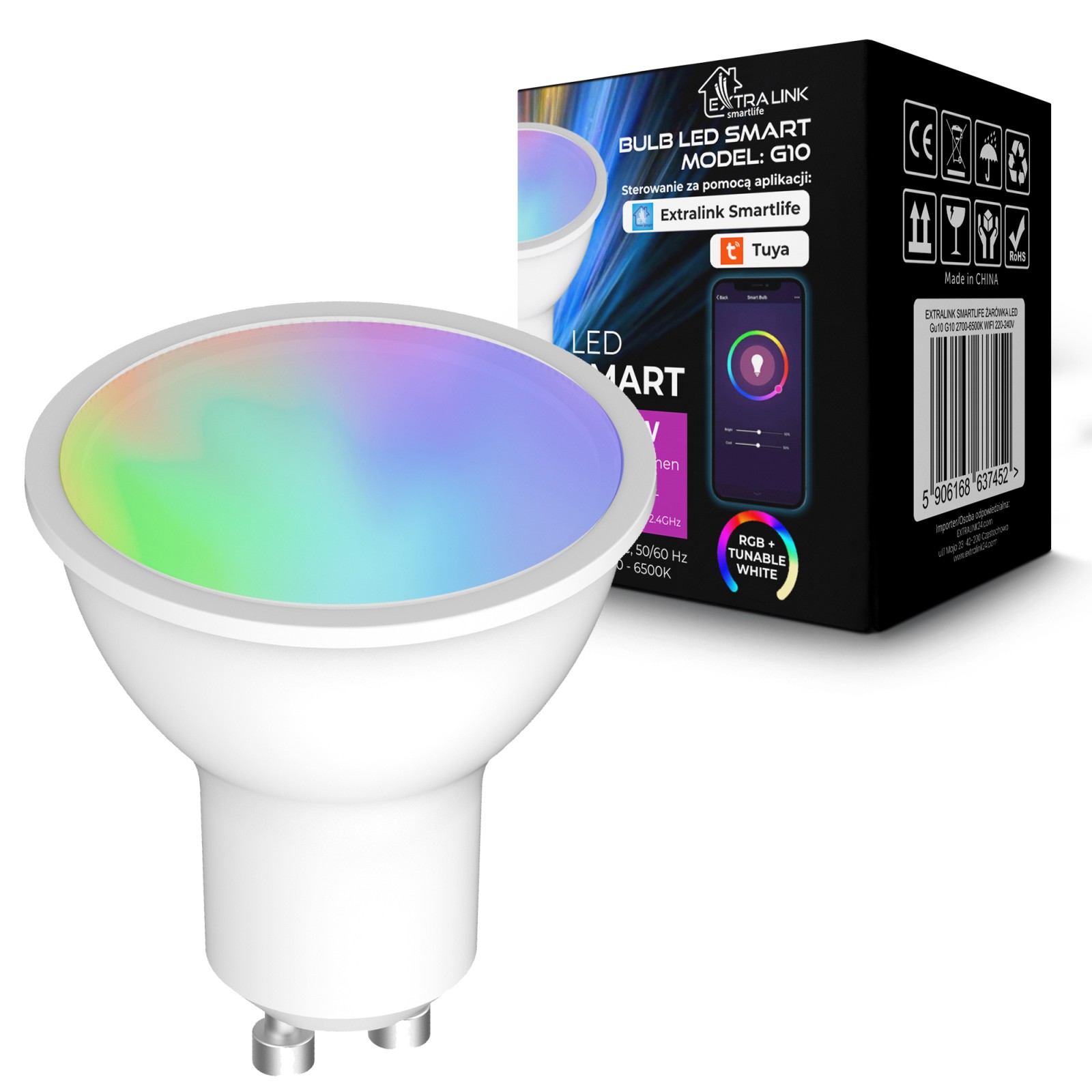 (kuva varten) Extralink Smartlife LED-lamppu GU10 G10 2700-6500K WiFi 220-240V