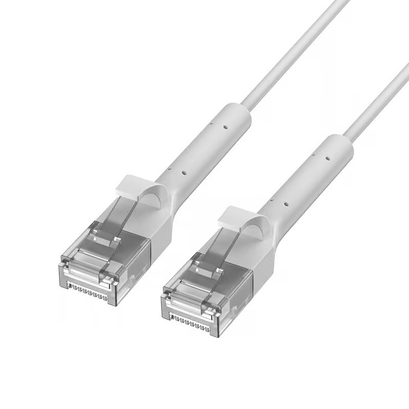 Extralink Cat.6 U/FTP 3m 1Gbps White, LAN patch cord, copper twisted-pair network cable, angled connector 2