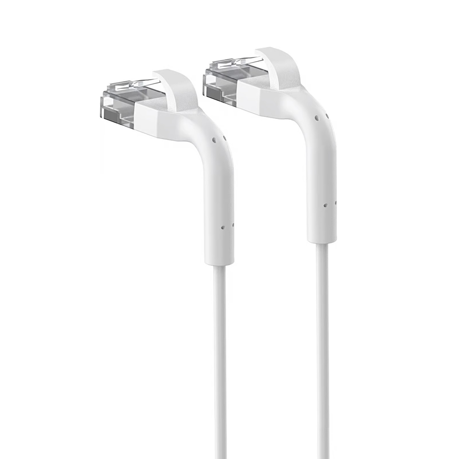 (image for) Extralink Cat.6A U/FTP 2m 1Gbps White, LAN patch cord, copper twisted pair network cable, angled end