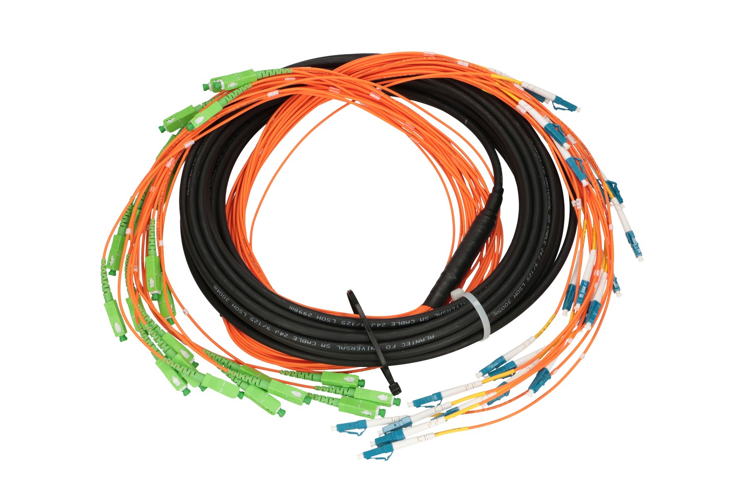 Extralink SC/APC-LC/PC Multi Patch Cord, SM 24F 30M, 90cm Cascade (kuva varten) Extralink SC/APC-LC/PC Multi Patch Cord, SM 24F 30M, 90cm Cascade