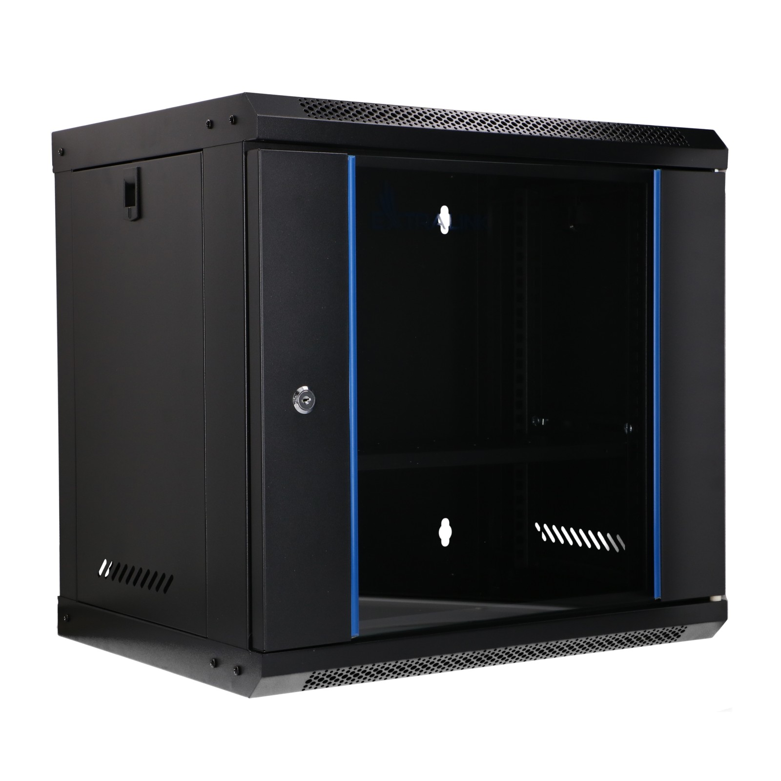 Extralink Lite 9U 530x400 musta, seinäkaappi, hylly mukana 5