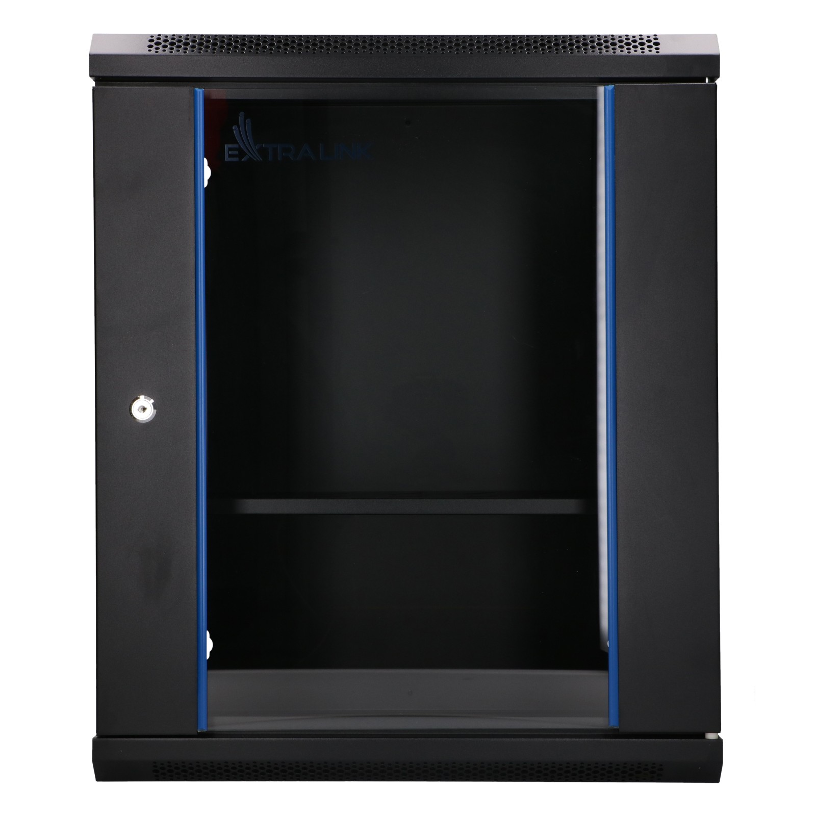 Extralink Lite 12U 530x400 musta, seinäkaappi, telinekaappi, hylly mukana 2
