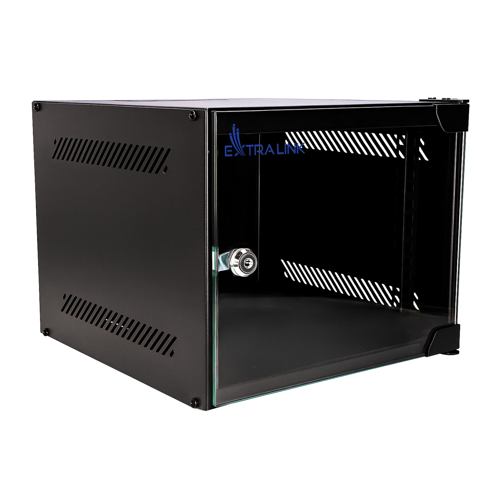 (kuva varten) Extralink Lite 4U 10" 280x310 Black, seinäkaappi telineeseen