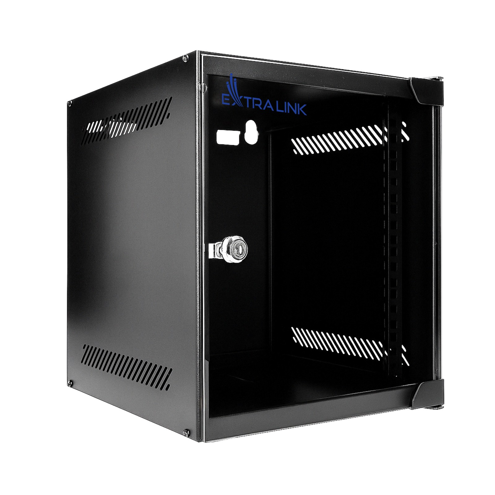 (kuva varten) Extralink Lite 6U 10" 280X310 Black, seinään kiinnitettävä telinekaappi