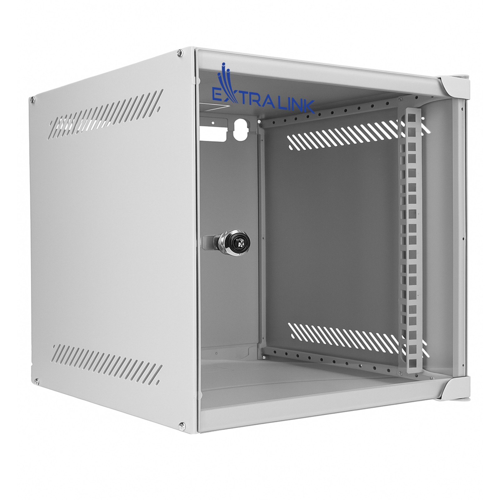 (kuva varten) Extralink Lite 6U 10" 280X310 harmaa, telineen kaappi, seinäkiinnitteinen