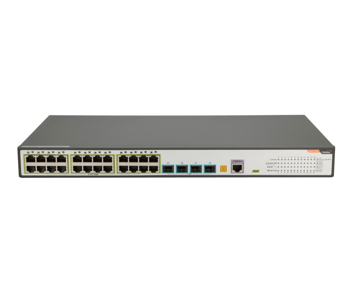 Fiberhome S4820-28T-X-PE-AC kytkin, 24x RJ45 1000Mb/s PoE, 4x SFP+ 2
