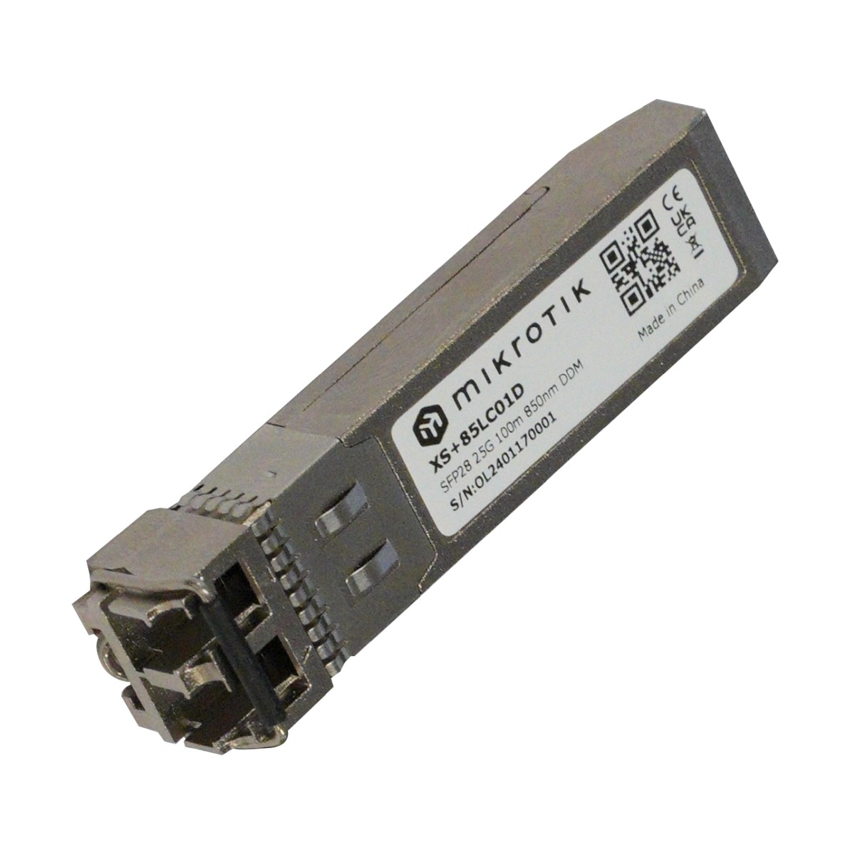 Mikrotik XS+85LC01D SFP28-moduuli, 25G, LC UPC, 100 m, MM, 850 nm (kuva varten) Mikrotik XS+85LC01D SFP28-moduuli, 25G, LC UPC, 100 m, MM, 850 nm