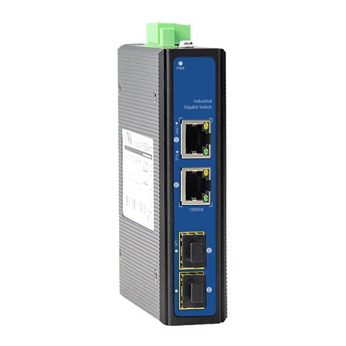 PoE-kytkin 2x Gigabit PoE+ ja 2x SFP-UPLINK, 45W, teollisuuskäyttöön (kuva varten) PoE-kytkin 2x Gigabit PoE+ ja 2x SFP-UPLINK, 45W, teollisuuskäyttöön