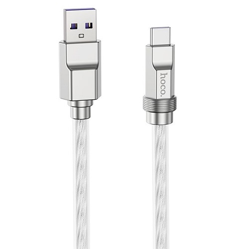 (kuva varten) Silikonikaapeli HOCO Type-A - Type-C, 100W, läpinäkyvä, 1m