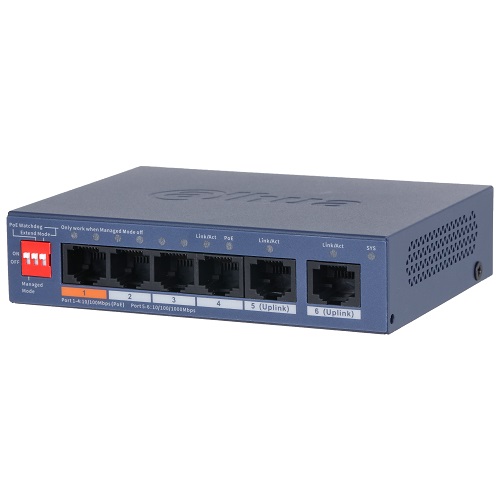 PoE-kytkin 100Mbps 4+2G uplink CS4006-4ET2GT-60 (kuva varten) PoE-kytkin 100Mbps 4+2G uplink CS4006-4ET2GT-60