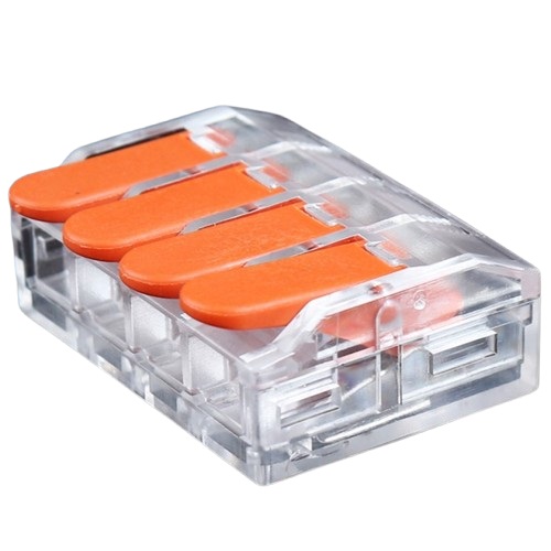 (kuva varten) Vipuliitin johdinliitokseen, 4x 0.5-6.0mm², 41A, 450V, 20kpl