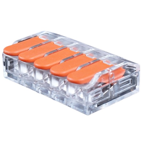 (kuva varten) Vipuliitin johtimille 5x 0.5-6.0mm², 40A, 450V, 20kpl