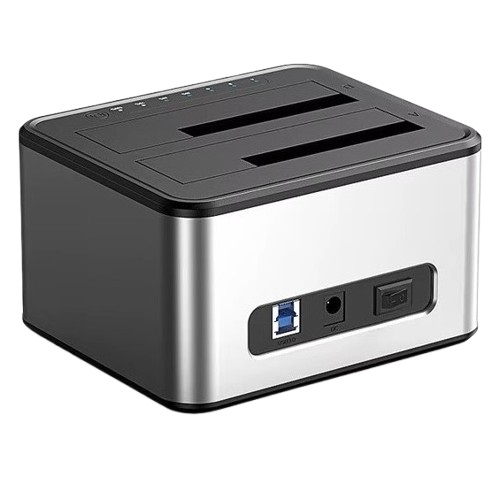 (kuva varten) Kaksipaikkainen telakointiasema, 2.5"/3.5" SSD/HDD, USB-B