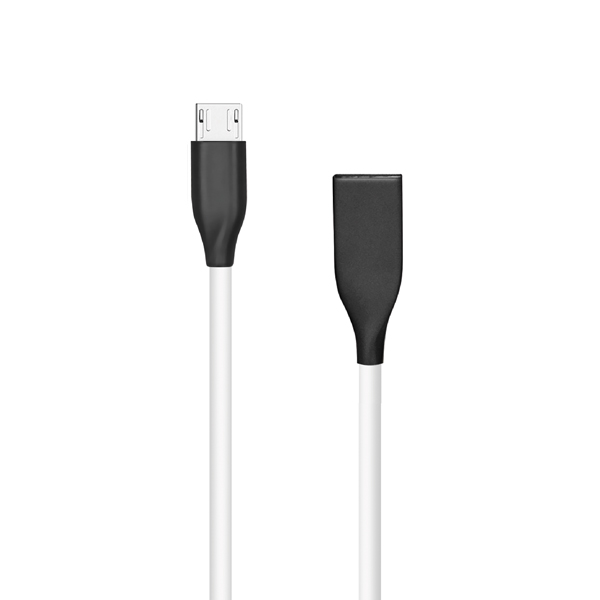 (kuva varten) Silikonikaapeli USB - Micro USB (valkoinen, 1 m)