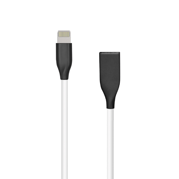 (kuva varten) Silikonikaapeli USB - Lightning, 1 m (valkoinen)