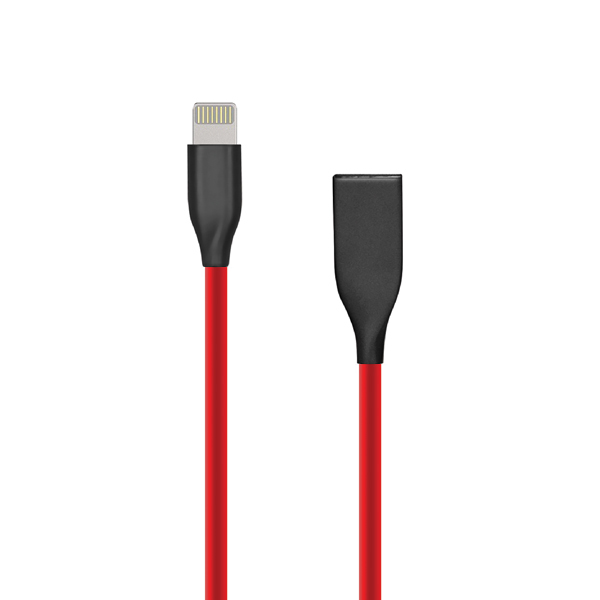 (kuva varten) Silikonikaapeli USB-Lightning, 2m (punainen)