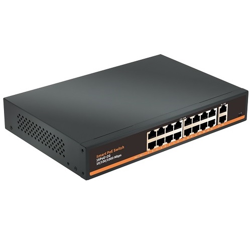 PoE-kytkin 16x Gigabit PoE + 2x Gigabit UPLINK, 250 W (kuva varten) PoE-kytkin 16x Gigabit PoE + 2x Gigabit UPLINK, 250 W